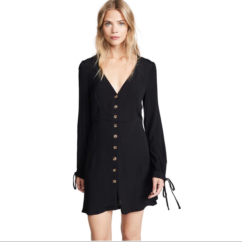 Renamed • NWOT Black Babi Long Sleeve Button Down Dress